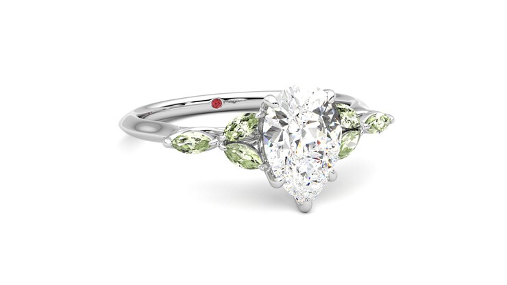 Taylor & Hart Tamora Pear Engagement Ring 360 degree image 4
