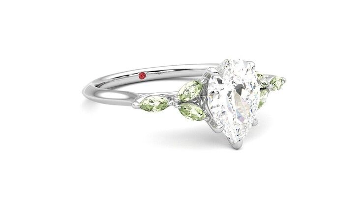 Taylor & Hart Tamora Pear Engagement Ring 360 degree image 5