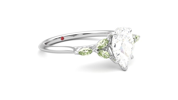Taylor & Hart Tamora Pear Engagement Ring 360 degree image 6