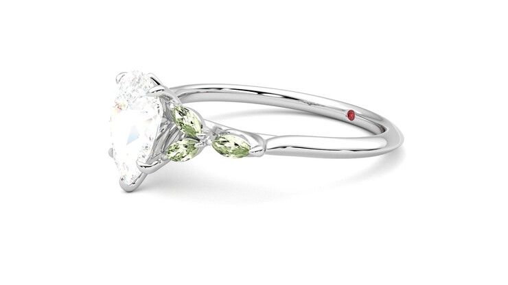 Taylor & Hart Tamora Pear Engagement Ring 360 degree image 23