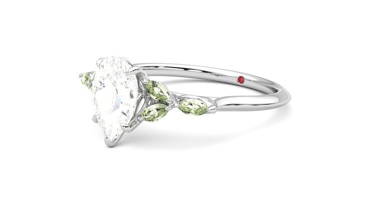 Taylor & Hart Tamora Pear Engagement Ring 360 degree image 24