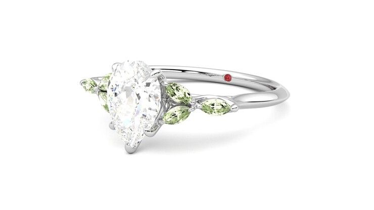 Taylor & Hart Tamora Pear Engagement Ring 360 degree image 25