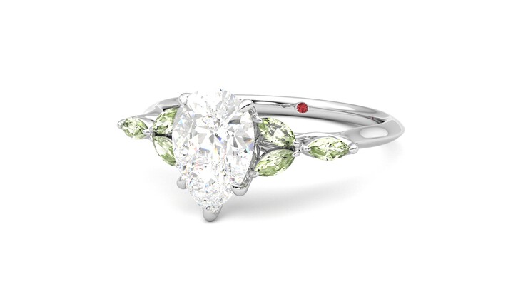 Taylor & Hart Tamora Pear Engagement Ring 360 degree image 26