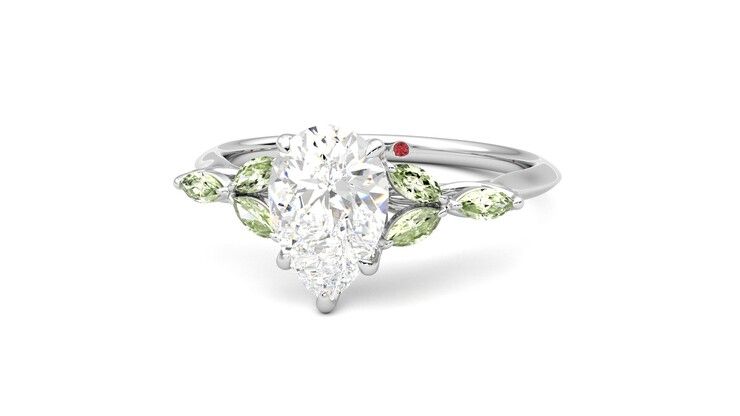 Taylor & Hart Tamora Pear Engagement Ring 360 degree image 27
