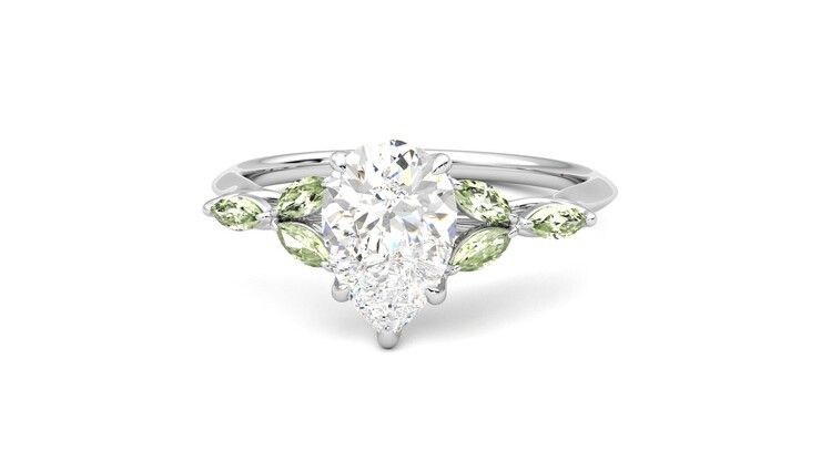 Taylor & Hart Tamora Pear Engagement Ring 360 degree image 28