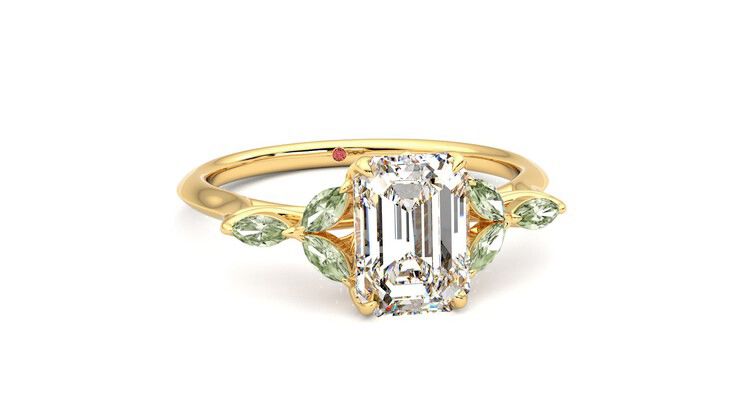 Taylor & Hart Tamora Emerald Engagement Ring 360 degree image 3