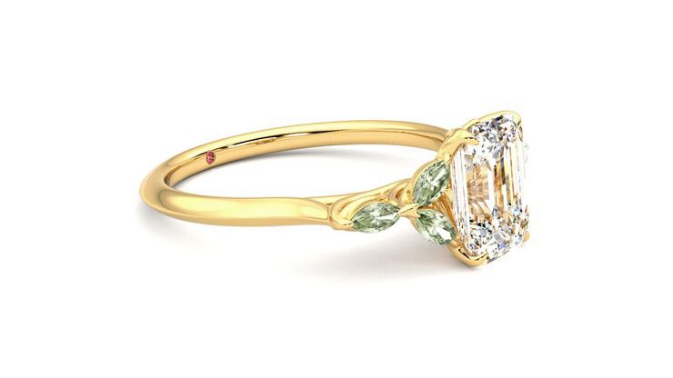 Taylor & Hart Tamora Emerald Engagement Ring 360 degree image 7