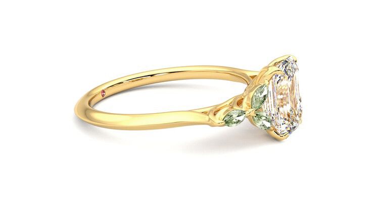 Taylor & Hart Tamora Emerald Engagement Ring 360 degree image 8