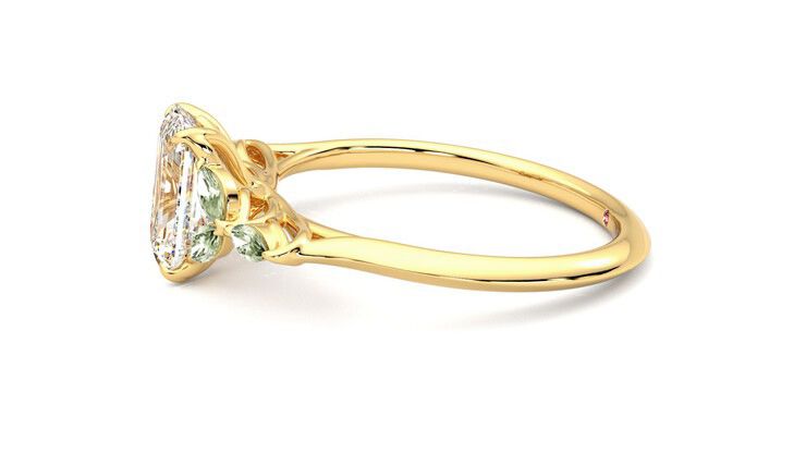 Taylor & Hart Tamora Emerald Engagement Ring 360 degree image 21