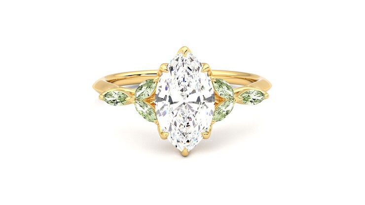 Taylor & Hart Tamora Marquise Engagement Ring 360 degree image 1