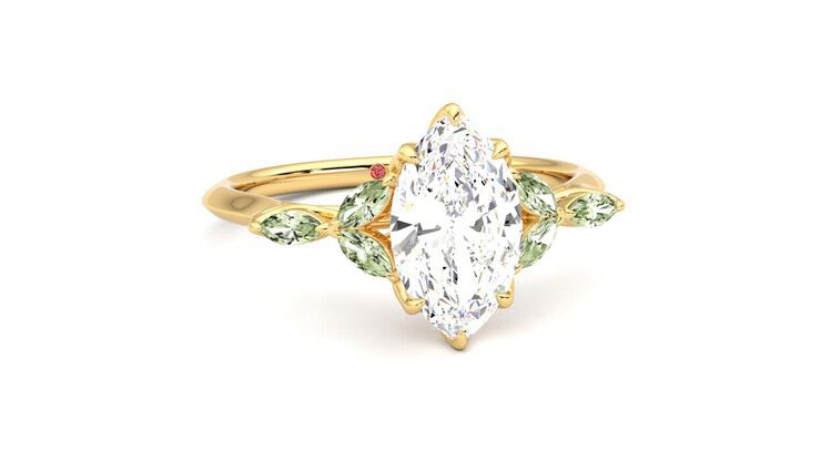 Taylor & Hart Tamora Marquise Engagement Ring 360 degree image 3