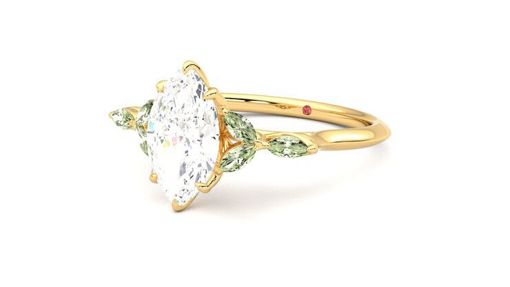 Taylor & Hart Tamora Marquise Engagement Ring 360 degree image 25