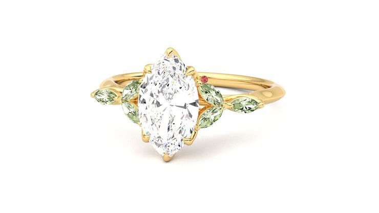 Taylor & Hart Tamora Marquise Engagement Ring 360 degree image 27