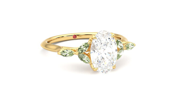 Taylor & Hart Tamora Oval Engagement Ring 360 degree image 4