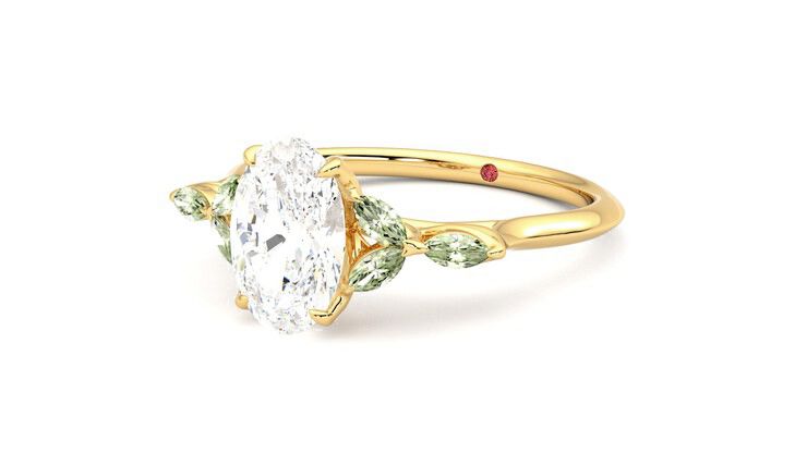 Taylor & Hart Tamora Oval Engagement Ring 360 degree image 25