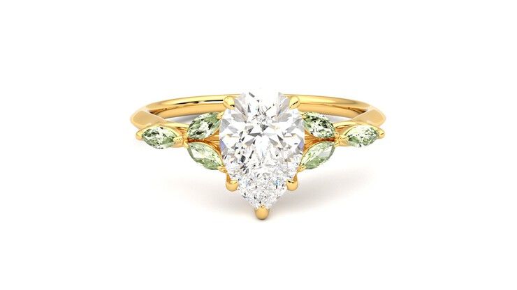 Taylor & Hart Tamora Pear Engagement Ring 360 degree image 1