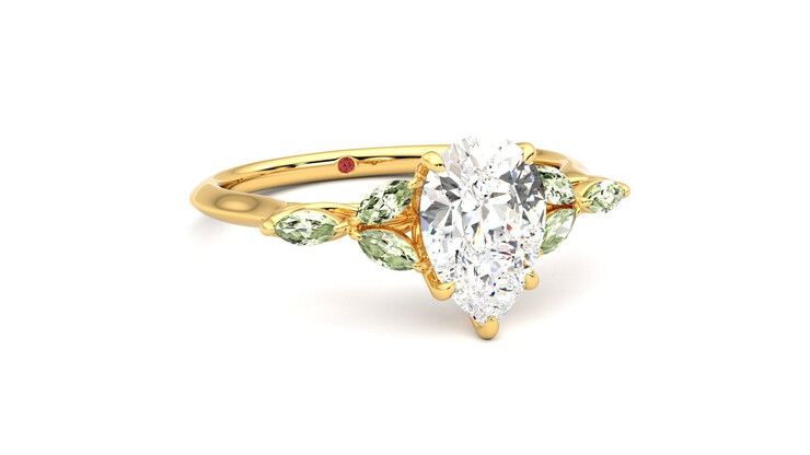 Taylor & Hart Tamora Pear Engagement Ring 360 degree image 4