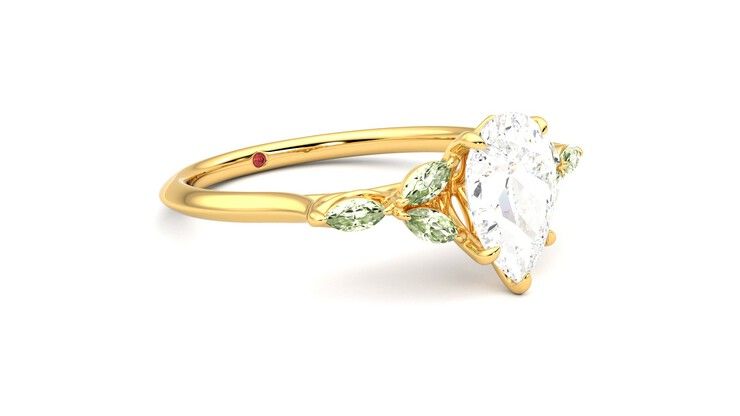 Taylor & Hart Tamora Pear Engagement Ring 360 degree image 6