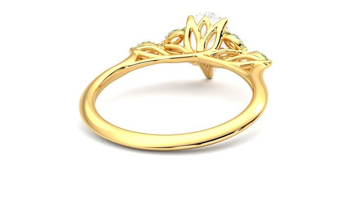 Taylor & Hart Tamora Pear Engagement Ring 360 degree image 14
