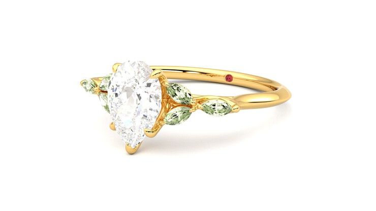 Taylor & Hart Tamora Pear Engagement Ring 360 degree image 25