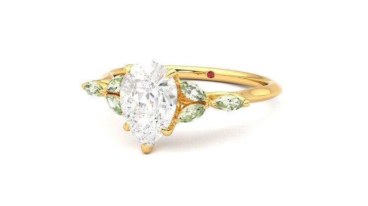 Taylor & Hart Tamora Pear Engagement Ring 360 degree image 26