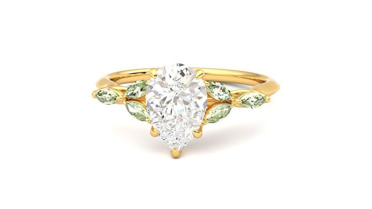 Taylor & Hart Tamora Pear Engagement Ring 360 degree image 28