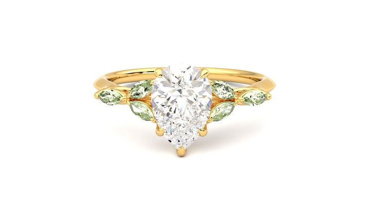 Taylor & Hart Tamora Pear Engagement Ring 360 degree image 29