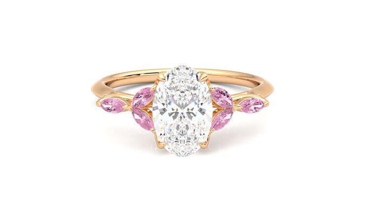 Taylor & Hart Tamora Oval Engagement Ring 360 degree image 0