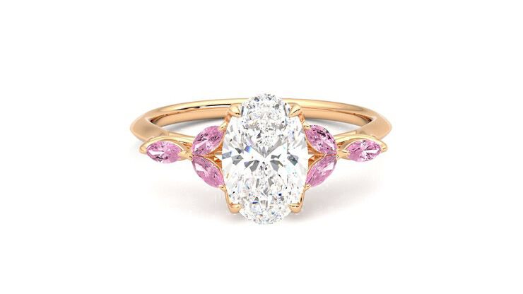 Taylor & Hart Tamora Oval Engagement Ring 360 degree image 1