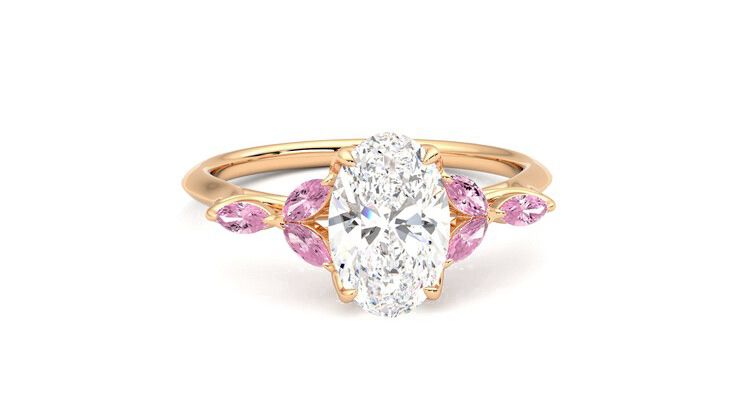 Taylor & Hart Tamora Oval Engagement Ring 360 degree image 2