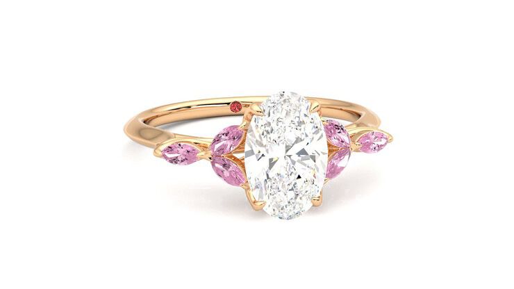 Taylor & Hart Tamora Oval Engagement Ring 360 degree image 3