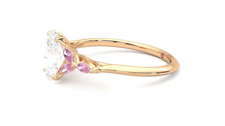 Taylor & Hart Tamora Oval Engagement Ring 360 degree image 22