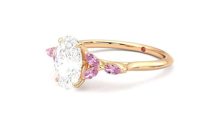 Taylor & Hart Tamora Oval Engagement Ring 360 degree image 24