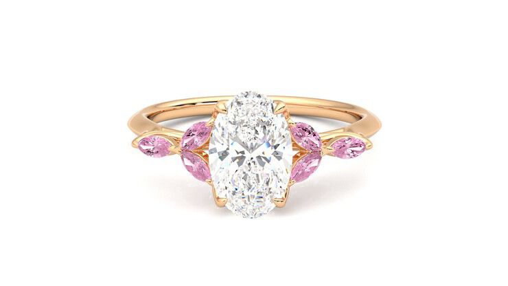 Taylor & Hart Tamora Oval Engagement Ring 360 degree image 29