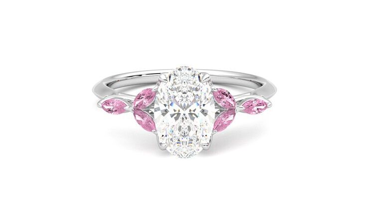 Taylor & Hart Tamora Oval Engagement Ring 360 degree image 0