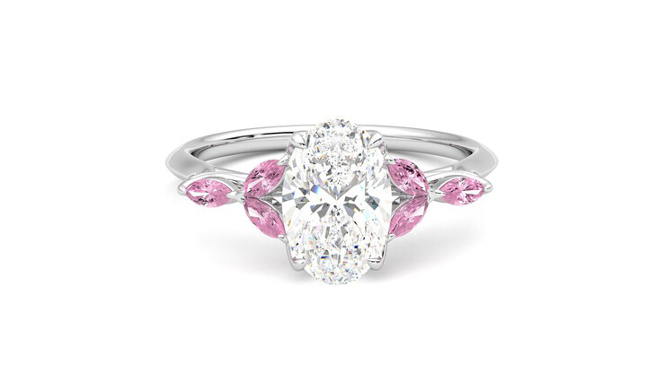 Taylor & Hart Tamora Oval Engagement Ring 360 degree image 1