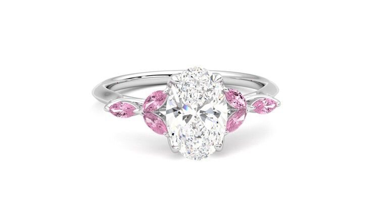 Taylor & Hart Tamora Oval Engagement Ring 360 degree image 2
