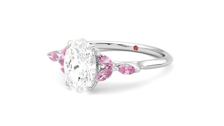 Taylor & Hart Tamora Oval Engagement Ring 360 degree image 25