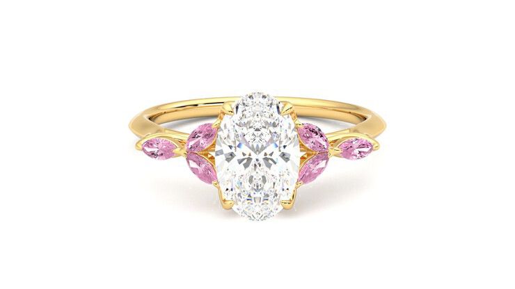 Taylor & Hart Tamora Oval Engagement Ring 360 degree image 0