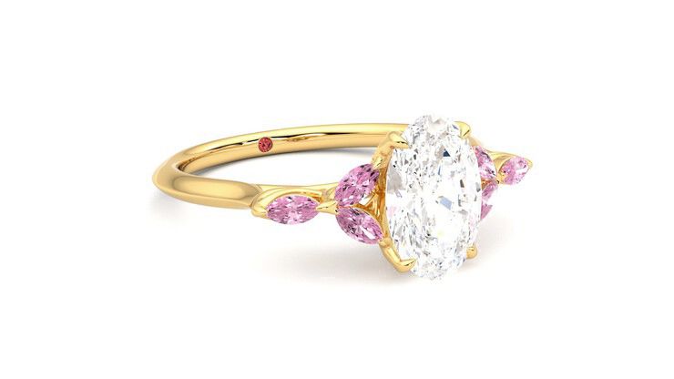 Taylor & Hart Tamora Oval Engagement Ring 360 degree image 5