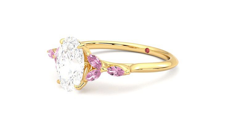 Taylor & Hart Tamora Oval Engagement Ring 360 degree image 24