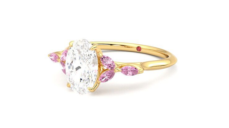Taylor & Hart Tamora Oval Engagement Ring 360 degree image 25