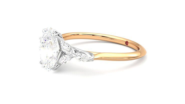 Taylor & Hart Tamora Oval Engagement Ring 360 degree image 23