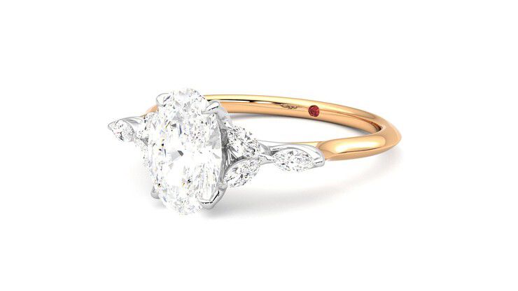 Taylor & Hart Tamora Oval Engagement Ring 360 degree image 25