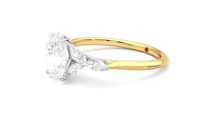 Taylor & Hart Tamora Oval Engagement Ring 360 degree image 23
