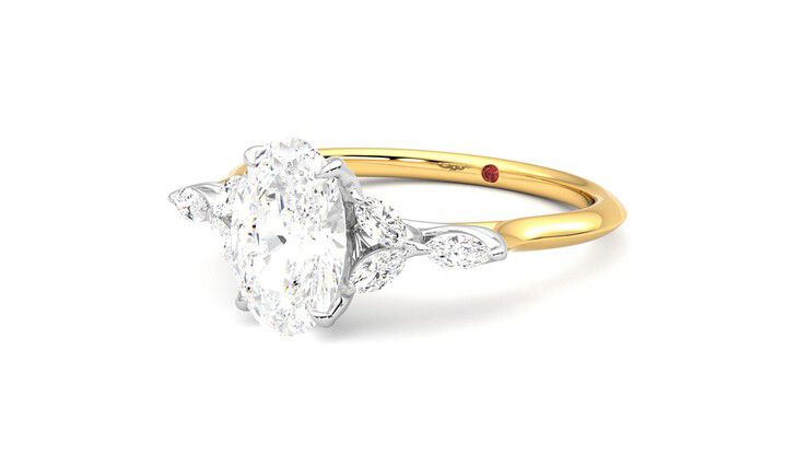 Taylor & Hart Tamora Oval Engagement Ring 360 degree image 25