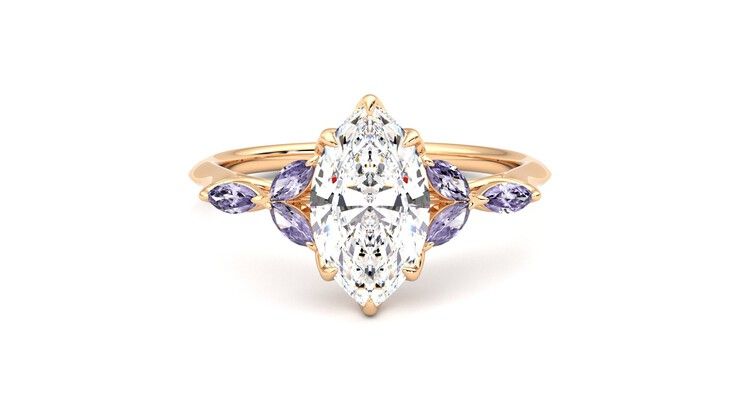 Taylor & Hart Tamora Marquise Engagement Ring 360 degree image 0