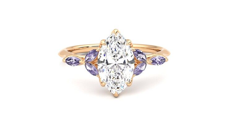 Taylor & Hart Tamora Marquise Engagement Ring 360 degree image 1