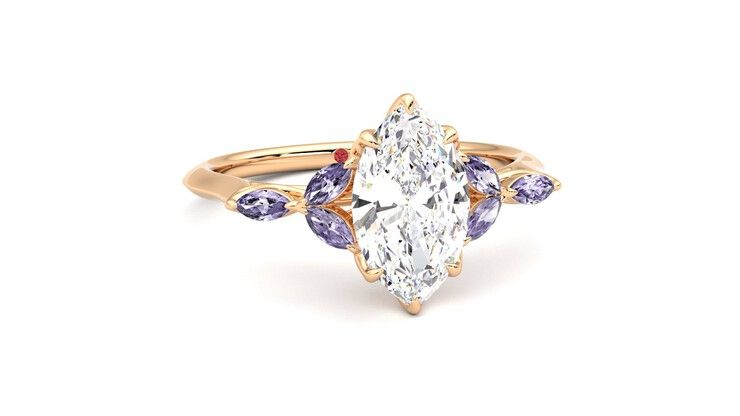 Taylor & Hart Tamora Marquise Engagement Ring 360 degree image 3