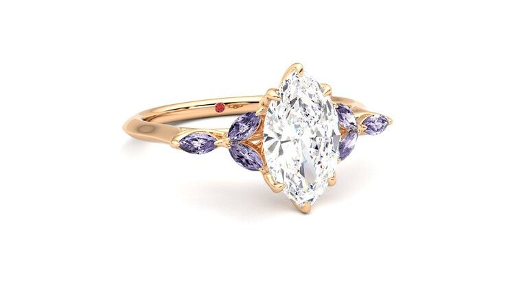 Taylor & Hart Tamora Marquise Engagement Ring 360 degree image 4